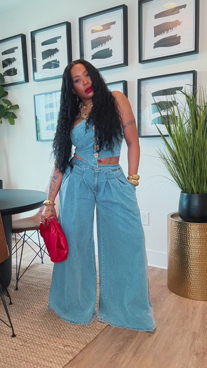 Wide leg Pants Set