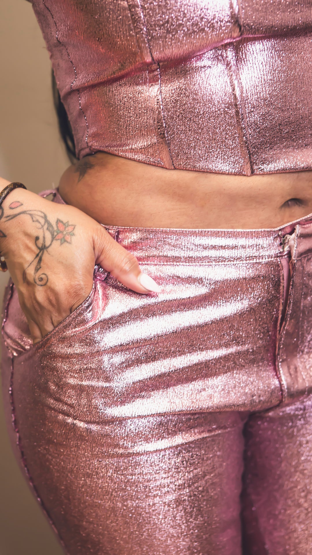 Metallic Pink Tube Top & Pants