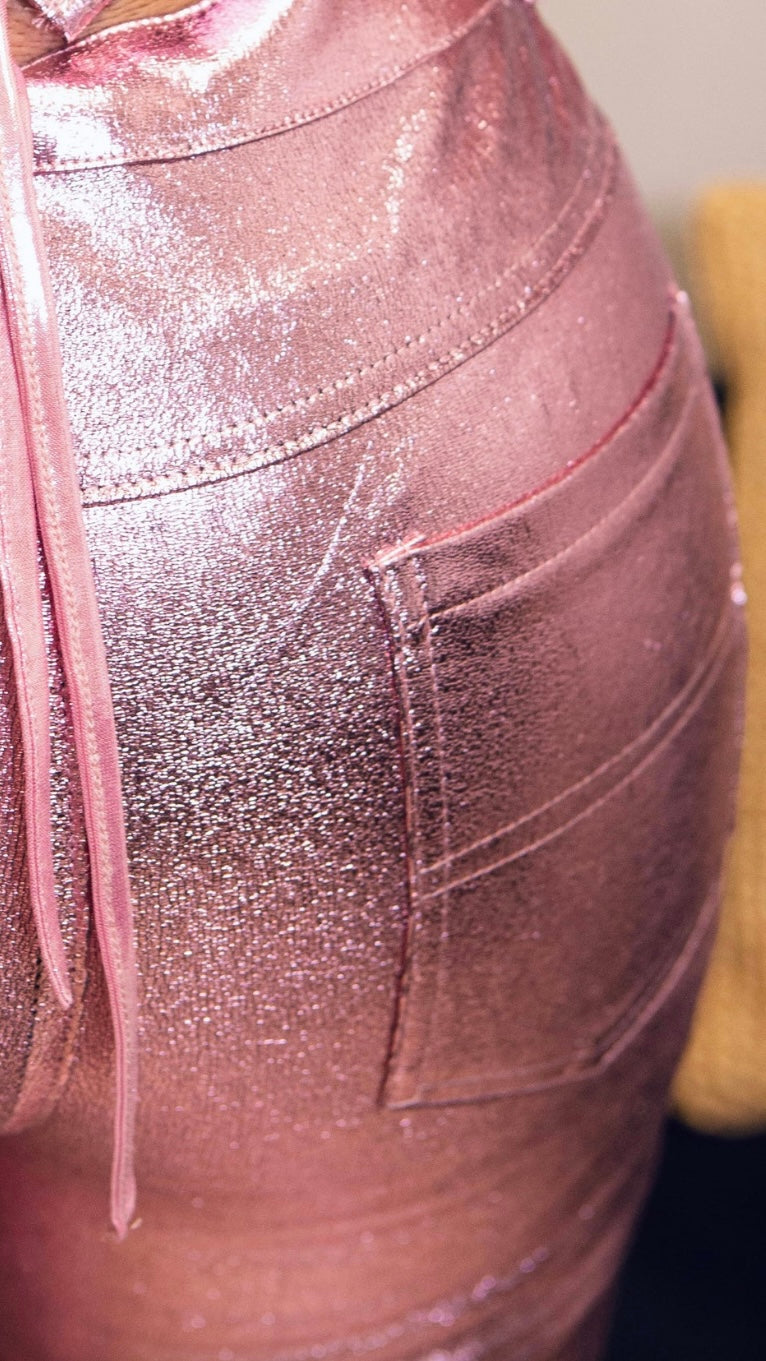 Metallic Pink Tube Top & Pants